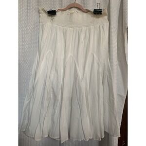 Dress Barn Womens Flowy White Skirt 1X Granny Cottagecore Boho